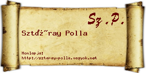 Sztáray Polla névjegykártya